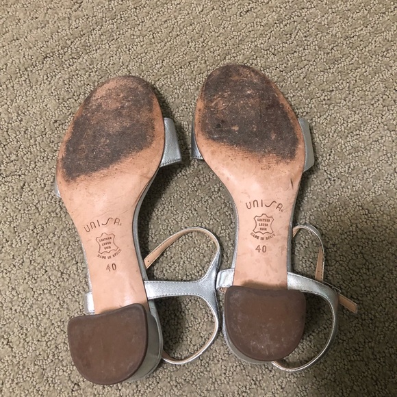 Unisa Leather Silver Kitten Heels - Picture 5 of 7